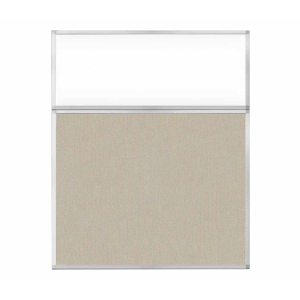 Versare Hush Panel Configurable Cubicle Partition 5' x 6' W/ Window Sand Fabric Clear Window 1852616 - main